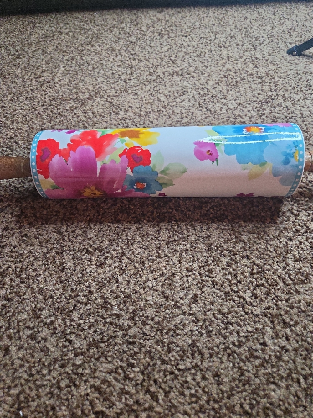 Pioneer Woman Breezy Blossom Ceramic Rolling Pin Retired Design - Picture 2 of 4